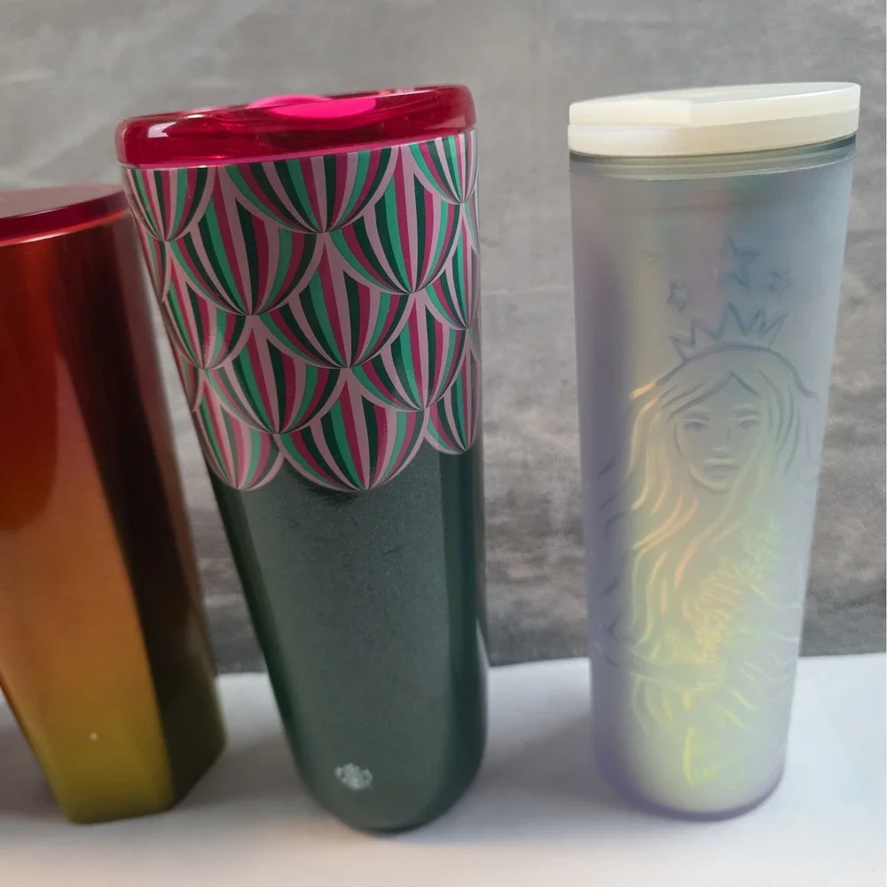 Starbucks Tumbler Lot 5 Cups 2 Vacuum 3 Straw Please See Photos
